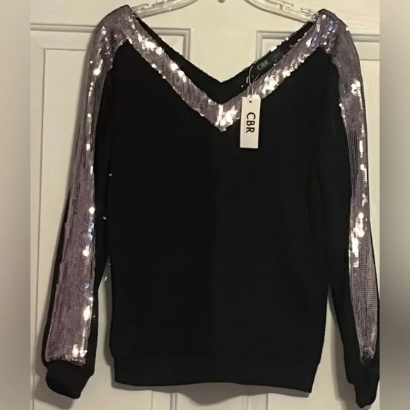 Soft sweater with silver sequins XL NWT - Picture 1 of 5